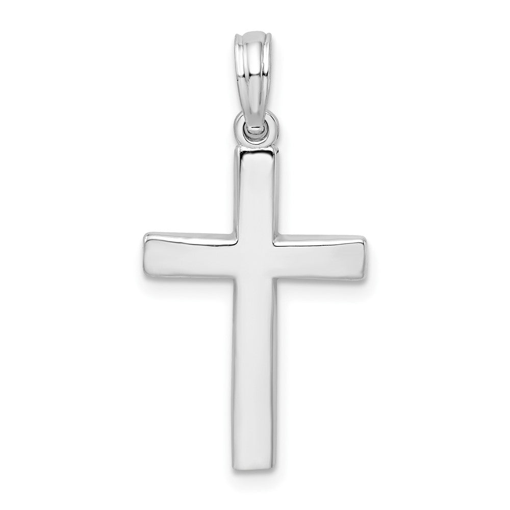 FJC Finejewelers 925 Sterling Silver Rhodium Plated Beveled Latin Cross Charm 13 mm