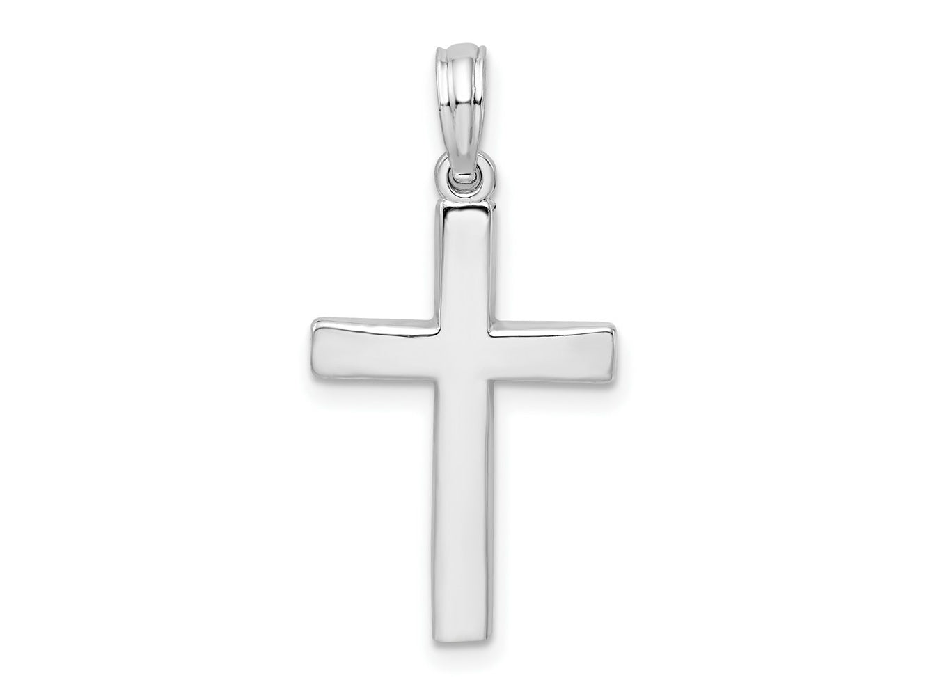 FJC Finejewelers 925 Sterling Silver Rhodium Plated Beveled Latin Cross Charm 13 mm