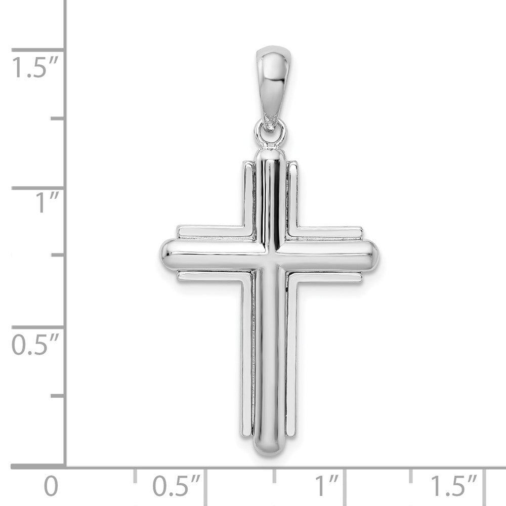 FJC Finejewelers 925 Sterling Silver Rounded Cross with Frame Charm 20 mm