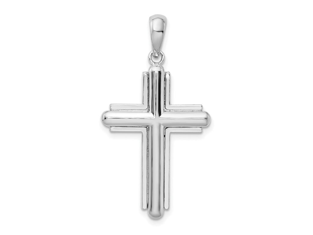 FJC Finejewelers 925 Sterling Silver Rounded Cross with Frame Charm 20 mm