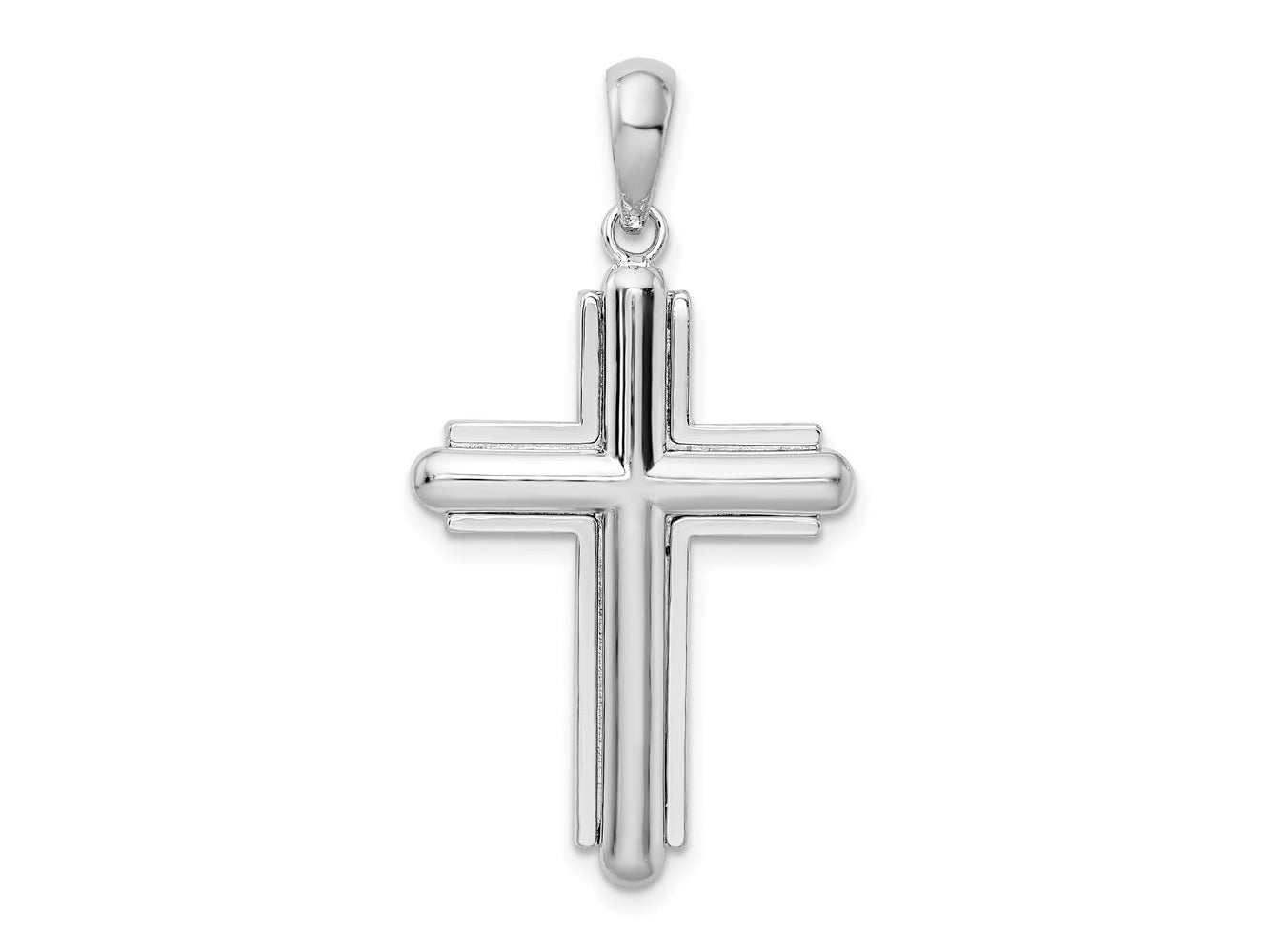 FJC Finejewelers 925 Sterling Silver Rounded Cross with Frame Charm 20 mm