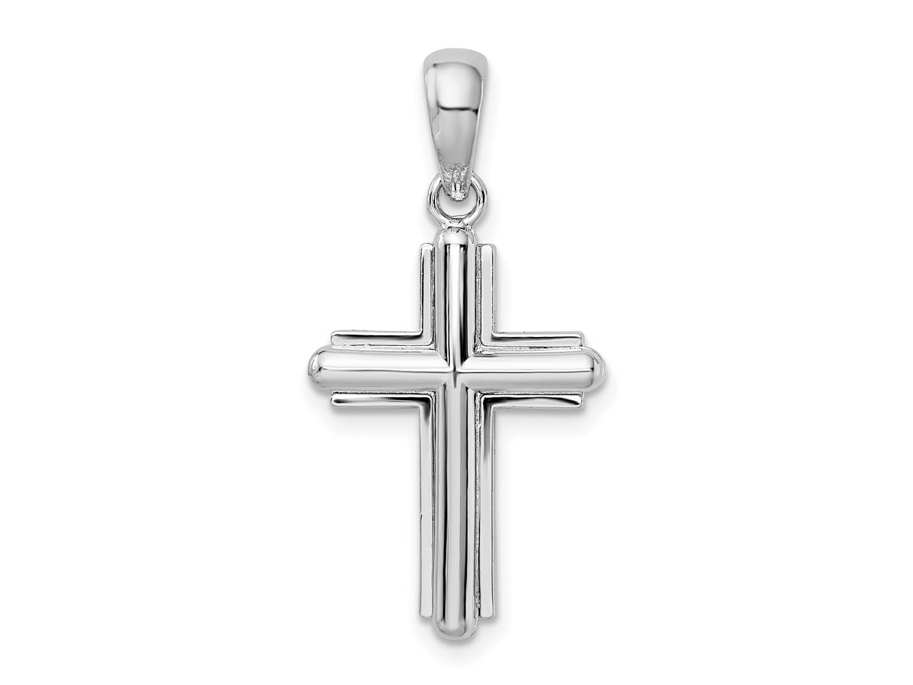 FJC Finejewelers 925 Sterling Silver Rounded Cross with Frame Charm 15 mm