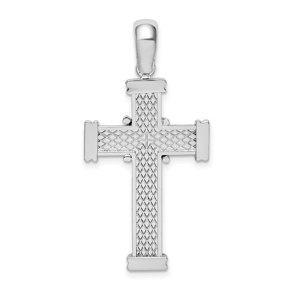FJC Finejewelers 925 Sterling Silver with Endcaps and X-Center Latin Cross Charm 24 mm