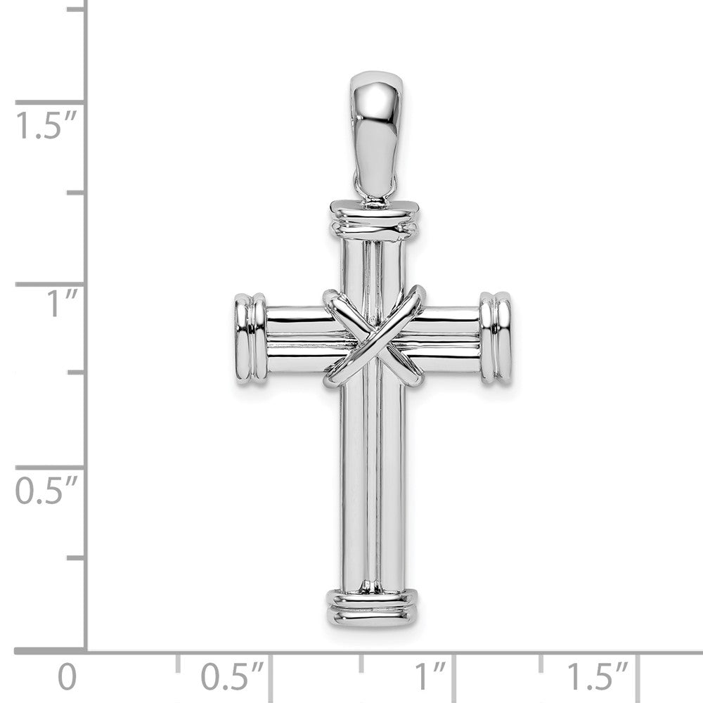 FJC Finejewelers 925 Sterling Silver with Endcaps and X-Center Latin Cross Charm 24 mm