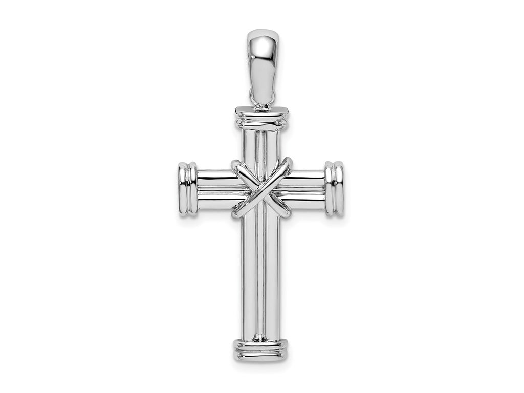 FJC Finejewelers 925 Sterling Silver with Endcaps and X-Center Latin Cross Charm 24 mm