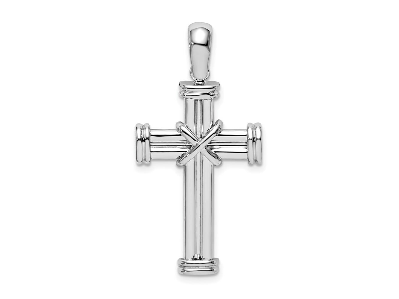 FJC Finejewelers 925 Sterling Silver with Endcaps and X-Center Latin Cross Charm 24 mm
