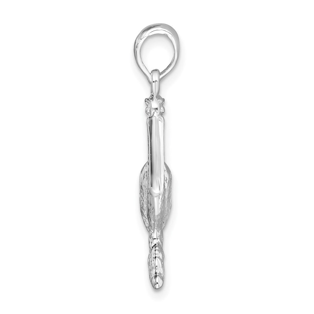 FJC Finejewelers 925 Sterling Silver Rhodium Plated Large 3D Standing Pelican Charm 16 mm