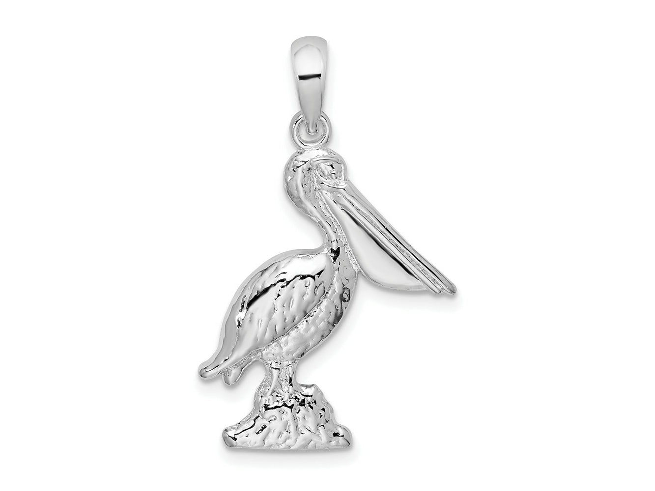 FJC Finejewelers 925 Sterling Silver Rhodium Plated Large 3D Standing Pelican Charm 16 mm