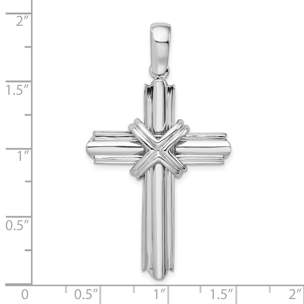 FJC Finejewelers 925 Sterling Silver Small Rounded X-Center with Frame Cross Charm 27 mm