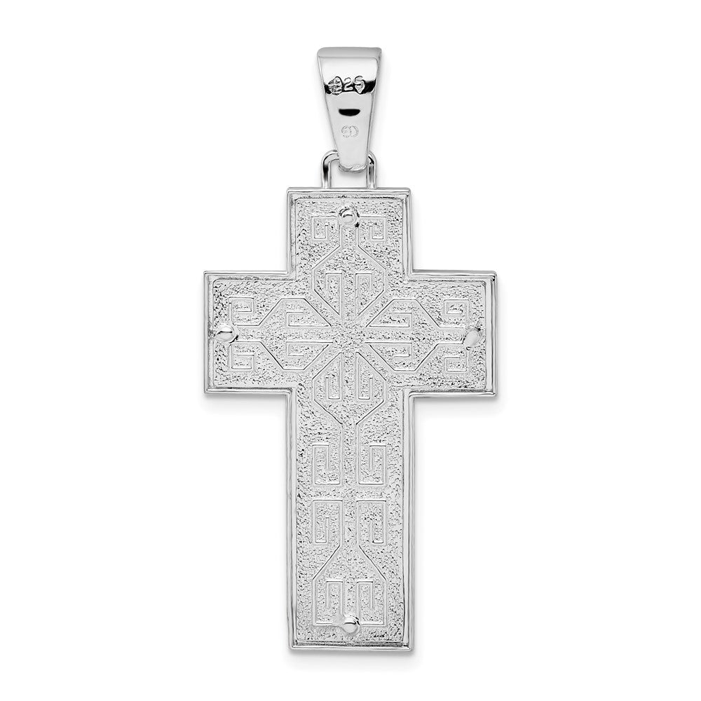 FJC Finejewelers 925 Sterling Silver Rhodium Plated Rope Edge Latin Cross Charm 21 mm