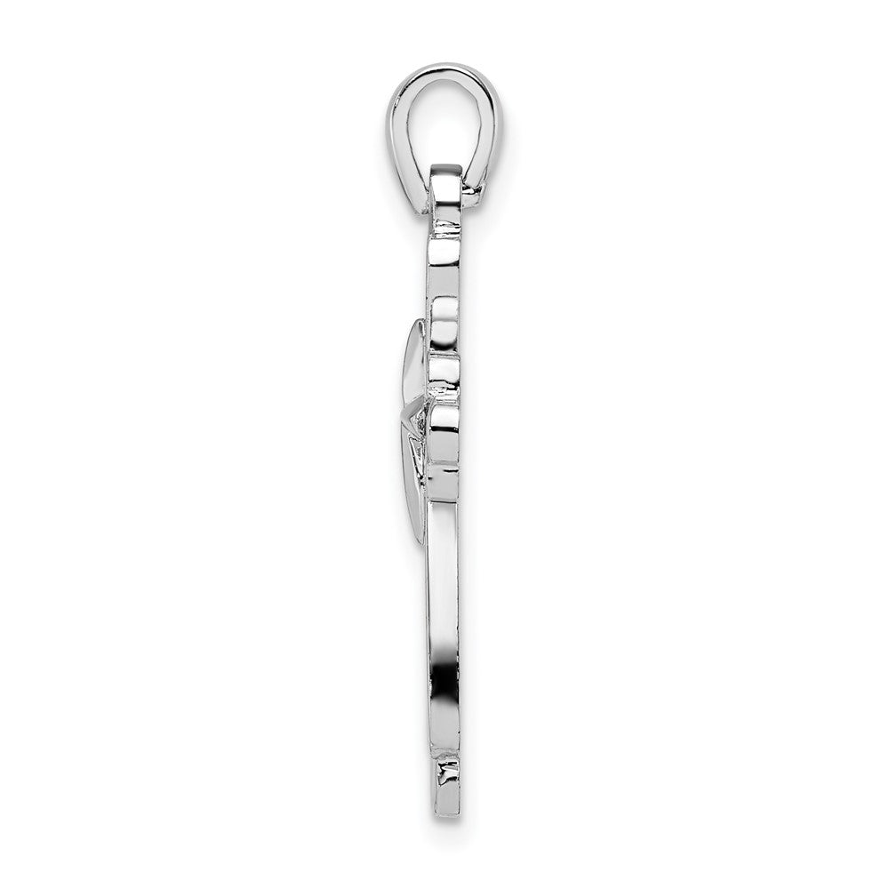 FJC Finejewelers 925 Sterling Silver Fancy Cut-out Cross Charm 15 mm