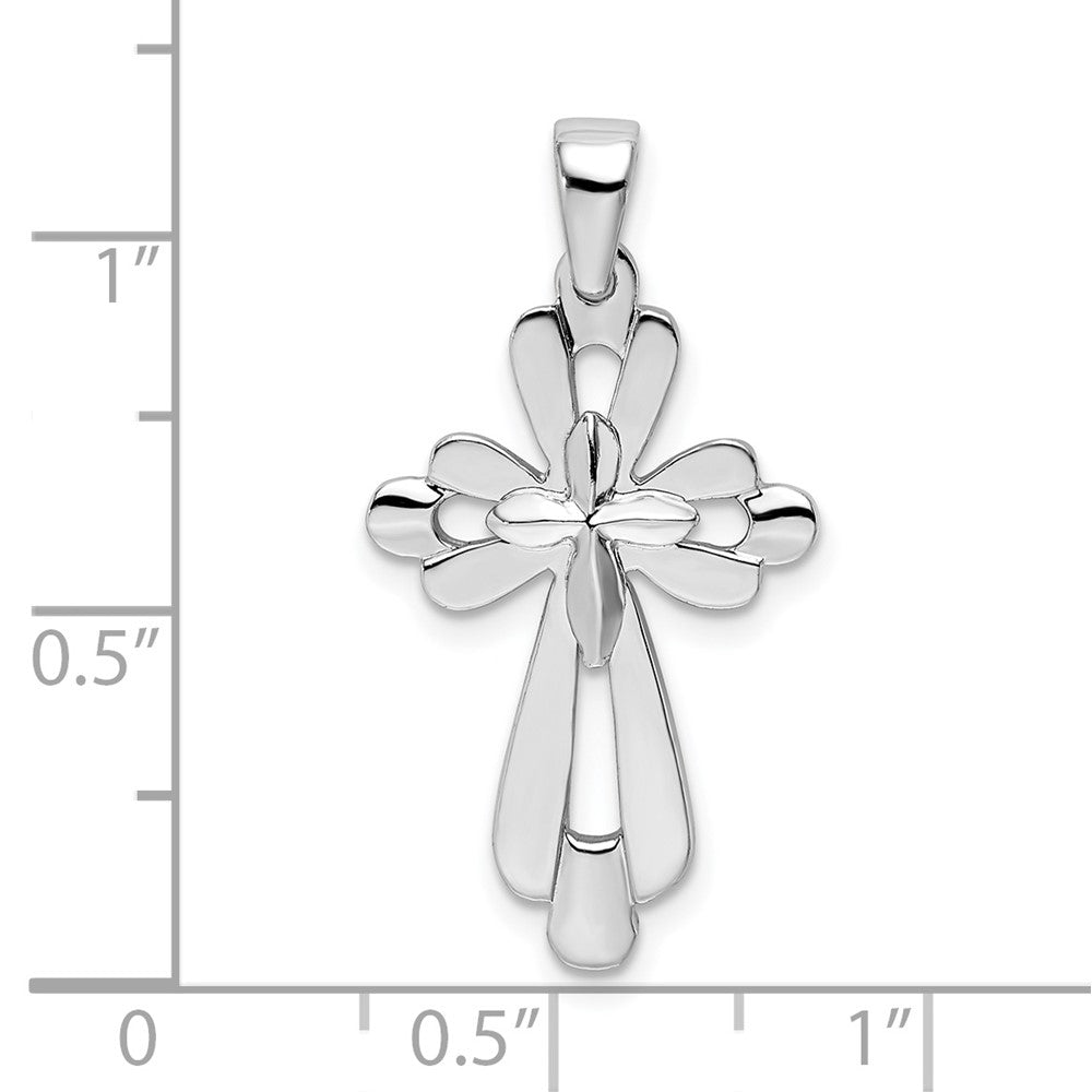 FJC Finejewelers 925 Sterling Silver Fancy Cut-out Cross Charm 15 mm