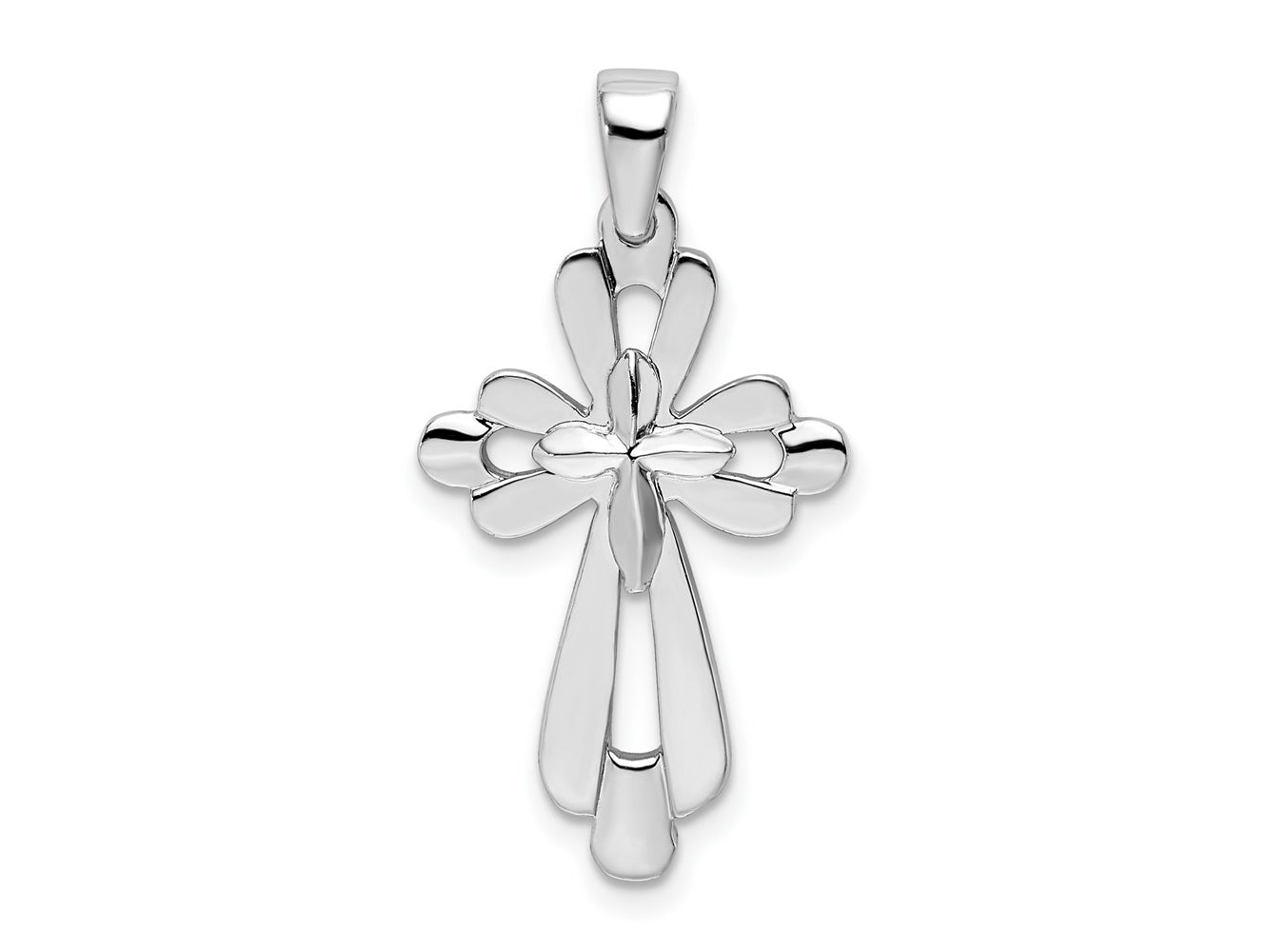FJC Finejewelers 925 Sterling Silver Fancy Cut-out Cross Charm 15 mm