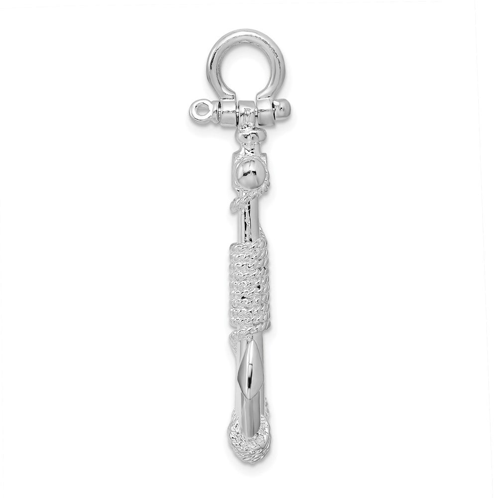 FJC Finejewelers 925 Sterling Silver Rhodium Plated Polished Anchor with Rope Charm 47 x 35 mm