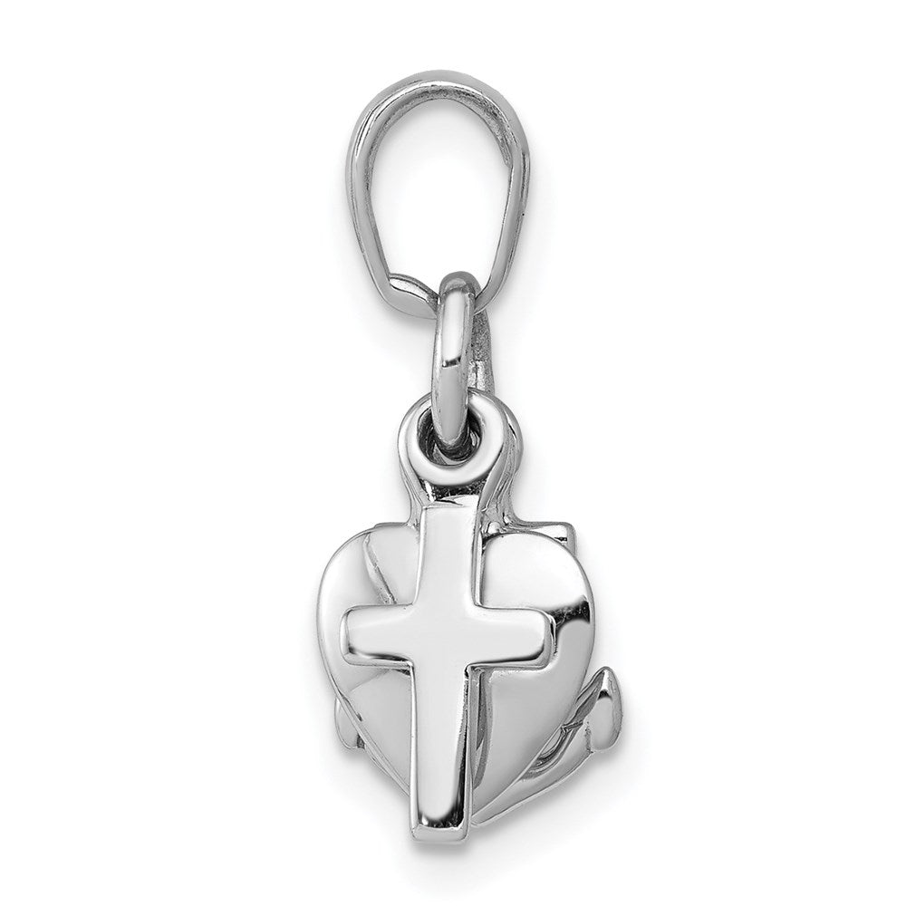 FJC Finejewelers 925 Sterling Silver Polished 3D Moveable Anchor,Heart,Cross Charm 18 mm