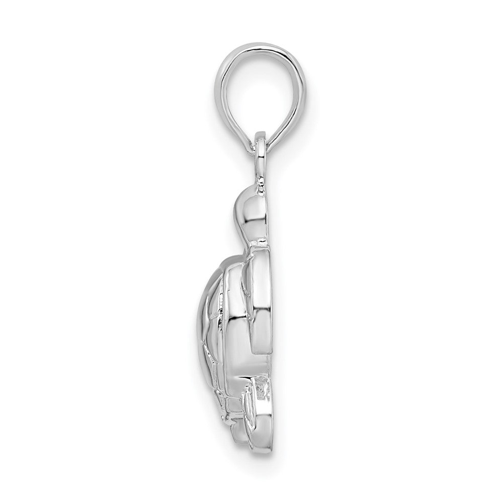 FJC Finejewelers 925 Sterling Silver Rhodium Plated Polished Sea Turtle Charm 22 x 12 mm