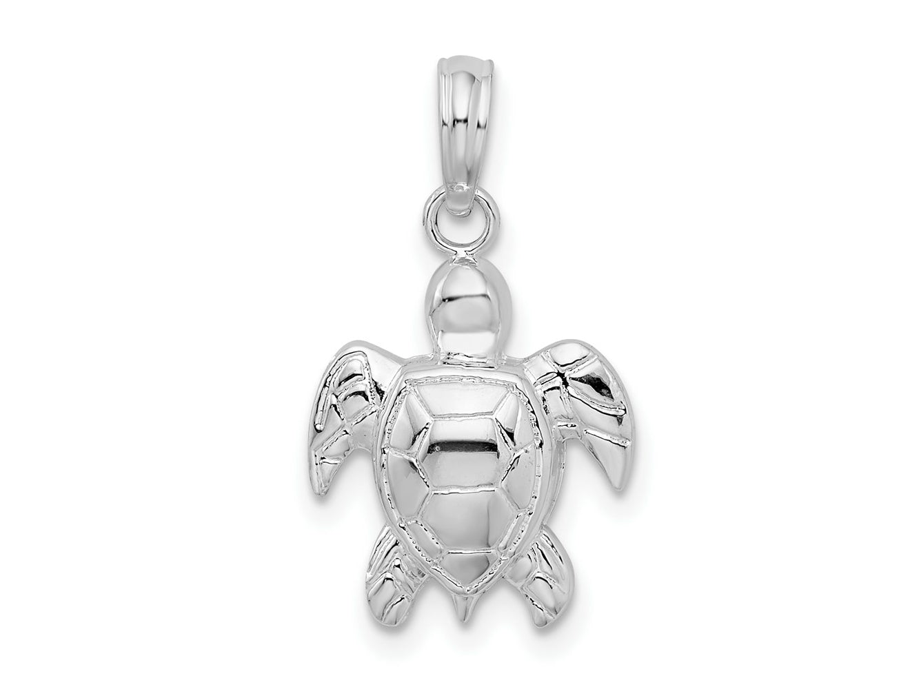 FJC Finejewelers 925 Sterling Silver Rhodium Plated Polished Sea Turtle Charm 22 x 12 mm