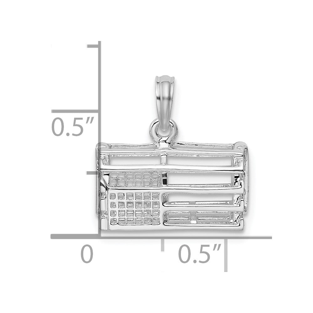 FJC Finejewelers 925 Sterling Silver Rhodium Plated Polished 3D Empty Lobster Trap Charm 16 x 16 mm