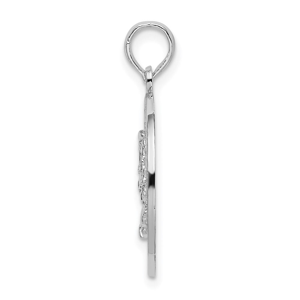 FJC Finejewelers 925 Sterling Silver Rhodium Plated Jamaica Round Circle with Crab Charm 24 x 18 mm
