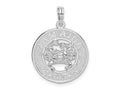 FJC Finejewelers 925 Sterling Silver Rhodium Plated Jamaica Round Circle with Crab Charm 24 x 18 mm