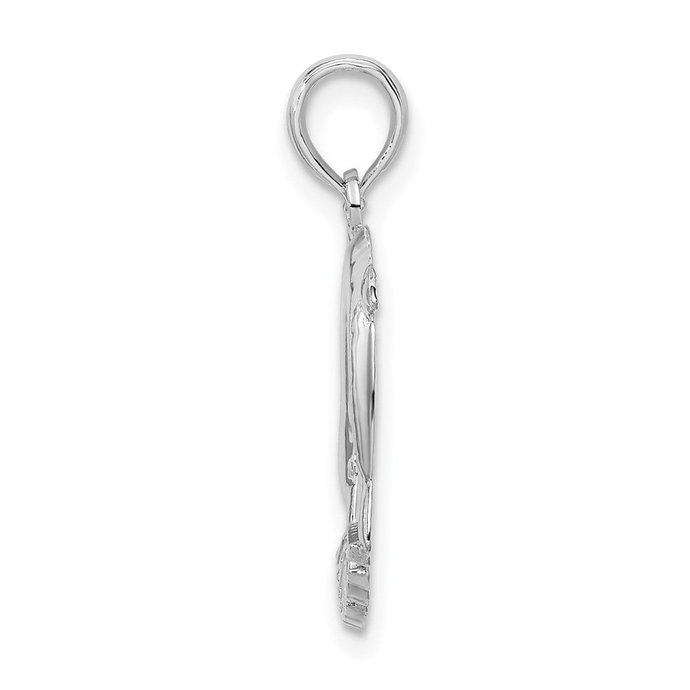 FJC Finejewelers 925 Sterling Silver Rhodium Plated Jamaica 2 Jumping Dolphins Charm 23 x 19 mm
