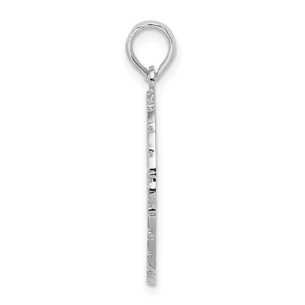 FJC Finejewelers 925 Sterling Silver Rhodium Plated Jamaica Oval Bird and Flower Charm 26 x 14 mm