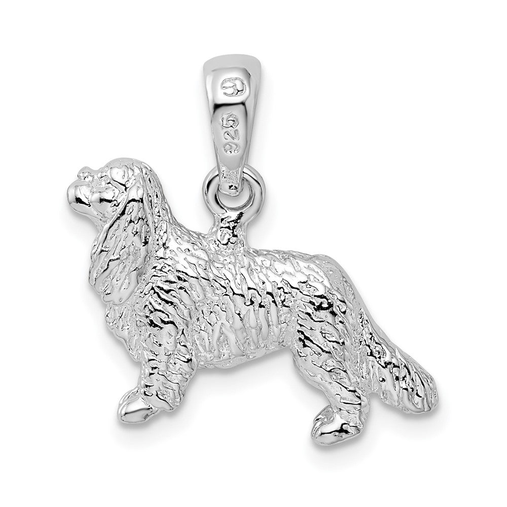 FJC Finejewelers 925 Sterling Silver Rhodium Plated 3D Cavalier King Charles Spaniel Charm 17 mm