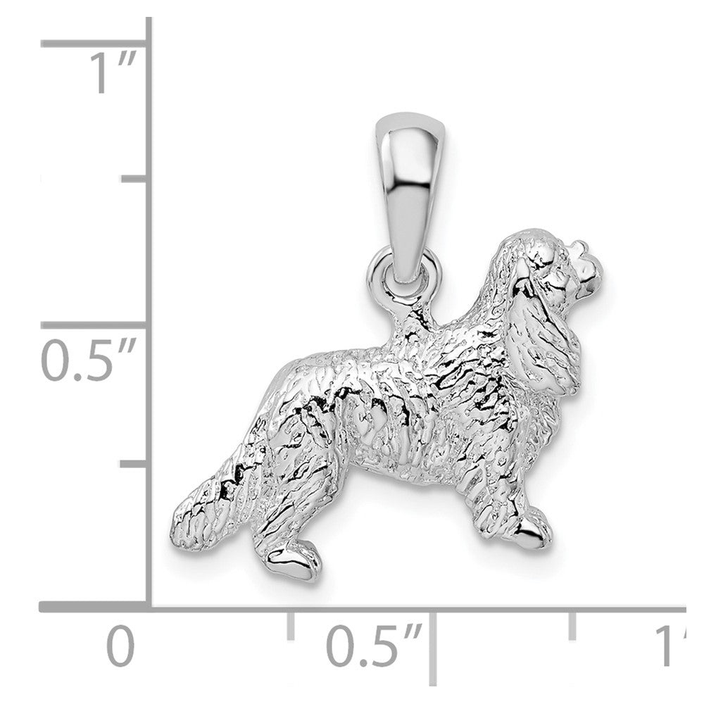 FJC Finejewelers 925 Sterling Silver Rhodium Plated 3D Cavalier King Charles Spaniel Charm 17 mm