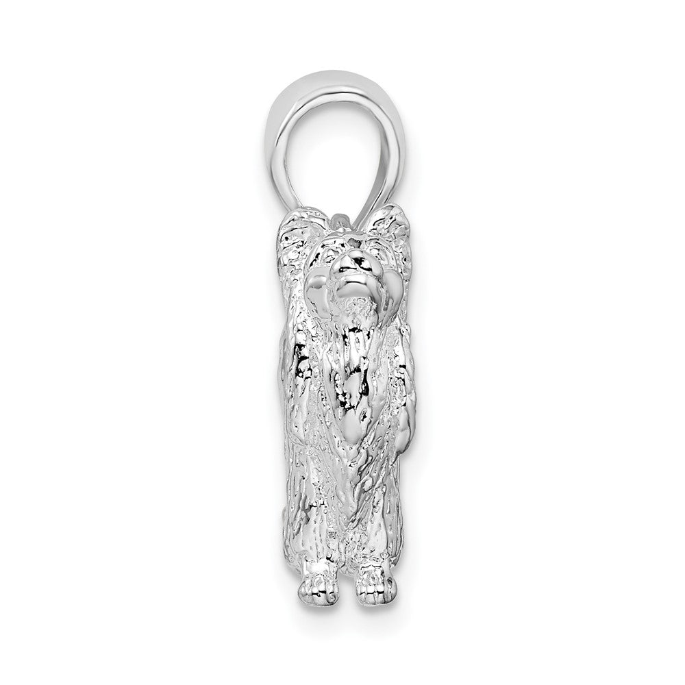 FJC Finejewelers 925 Sterling Silver Rhodium Plated Textured 3D Papillon Dog Charm 15 mm