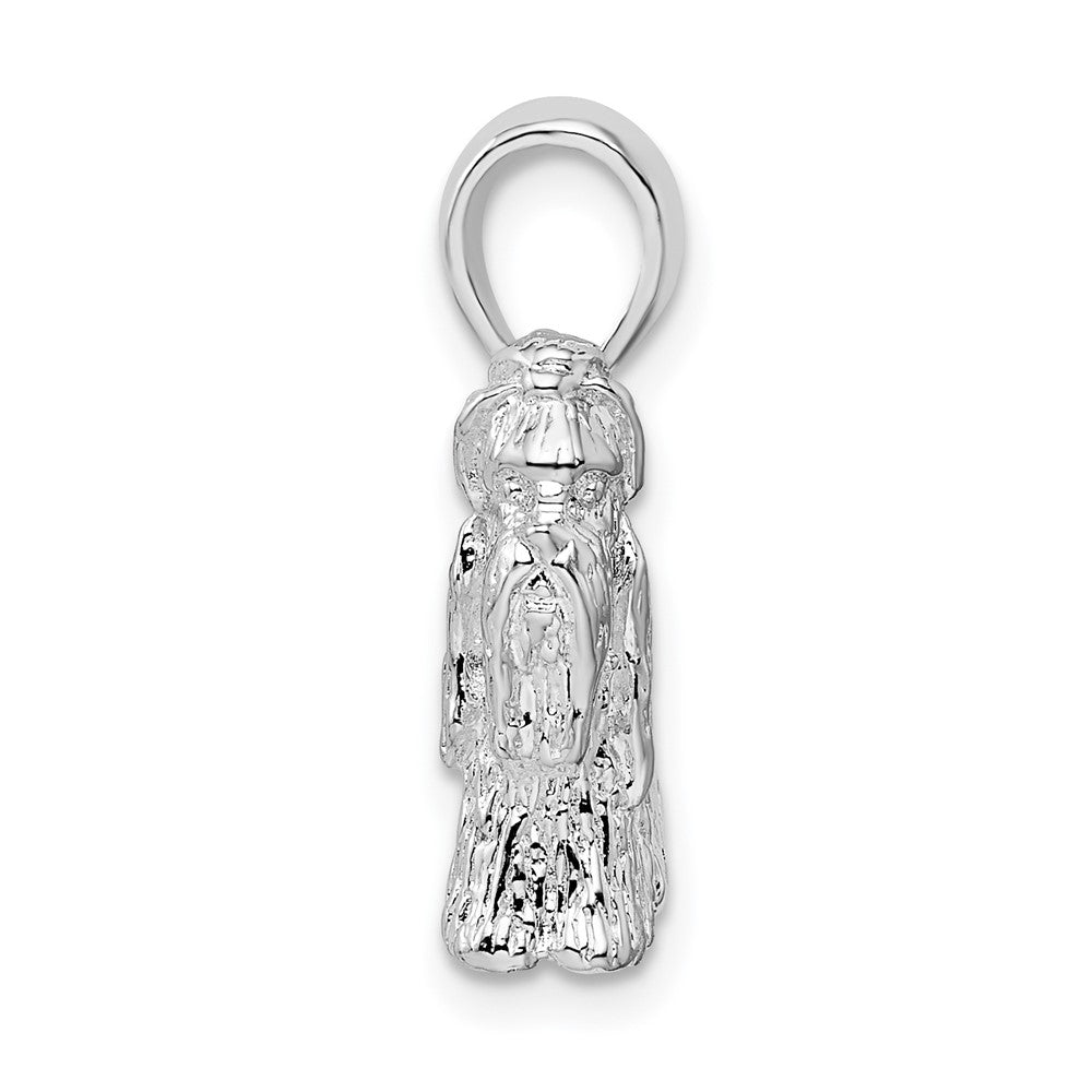FJC Finejewelers 925 Sterling Silver Rhodium Plated Textured 3D Shih Tzu Dog Charm 13 mm
