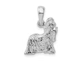 FJC Finejewelers 925 Sterling Silver Rhodium Plated Textured 3D Shih Tzu Dog Charm 13 mm