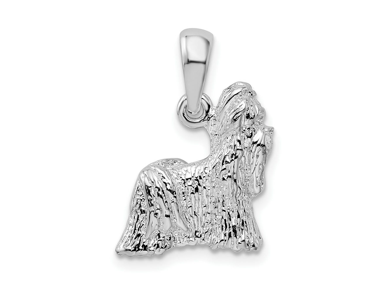 FJC Finejewelers 925 Sterling Silver Rhodium Plated Textured 3D Shih Tzu Dog Charm 13 mm
