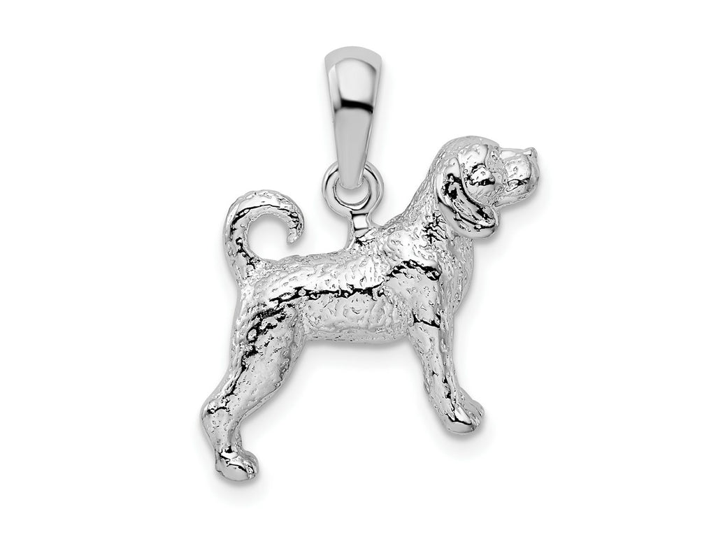 FJC Finejewelers 925 Sterling Silver Rhodium Plated Textured 3D Beagle Charm 13 mm