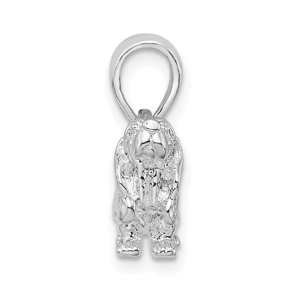 FJC Finejewelers 925 Sterling Silver Rhodium Plated Textured 3D Basset Hound Charm 15 mm