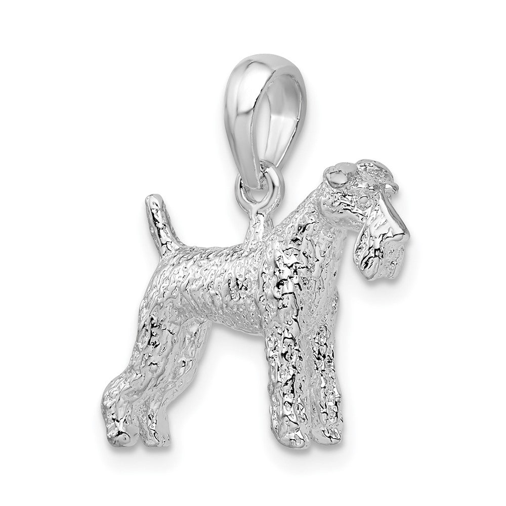 FJC Finejewelers 925 Sterling Silver Rhodium Plated Textured 3D Wire Fox Terrier Charm 12 mm