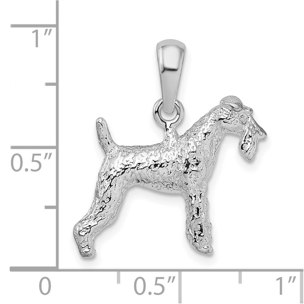 FJC Finejewelers 925 Sterling Silver Rhodium Plated Textured 3D Wire Fox Terrier Charm 12 mm