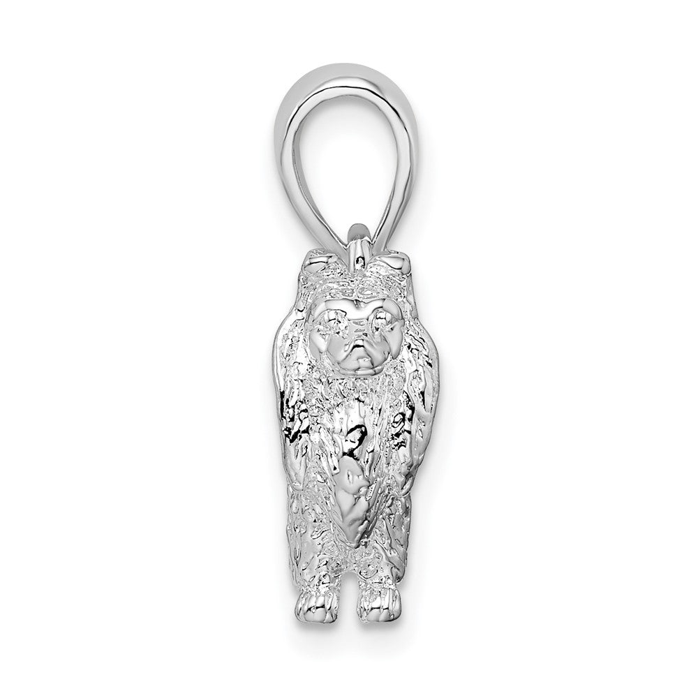 FJC Finejewelers 925 Sterling Silver Rhodium Plated Textured 3D Shetland Sheepdog Charm 16 mm