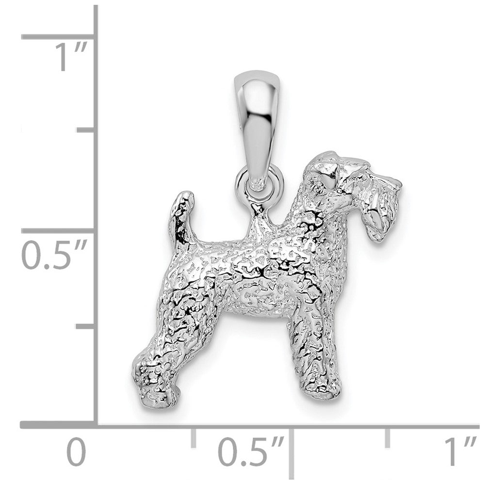 FJC Finejewelers 925 Sterling Silver Rhodium Plated Textured 3D Welsh Terrier Charm 15 mm