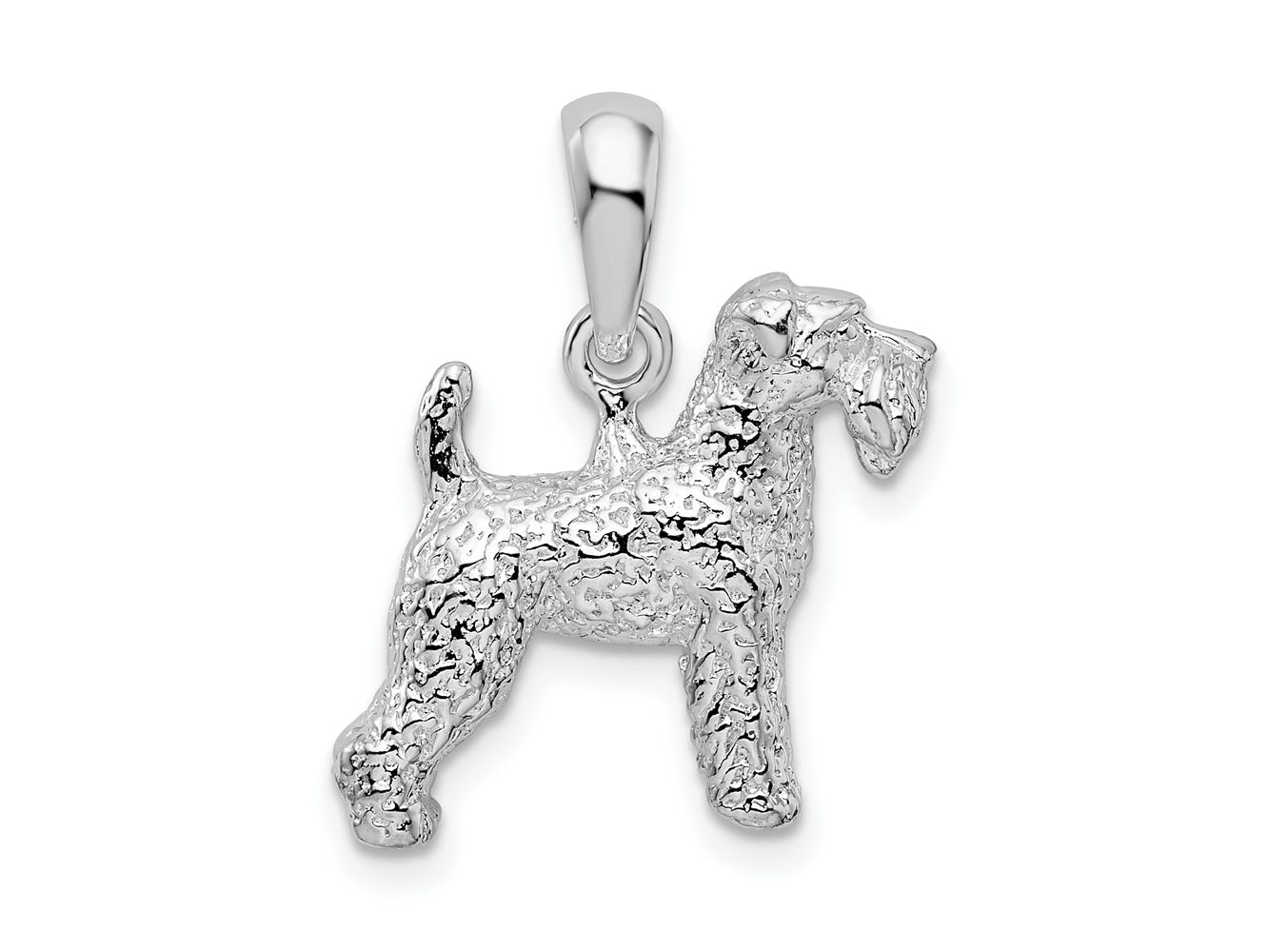 FJC Finejewelers 925 Sterling Silver Rhodium Plated Textured 3D Welsh Terrier Charm 15 mm