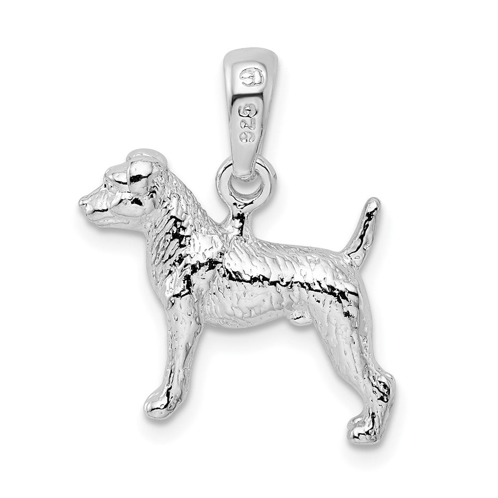 FJC Finejewelers 925 Sterling Silver Rhodium Plated Textured 3D Jack Russell Terrier Charm 16 mm
