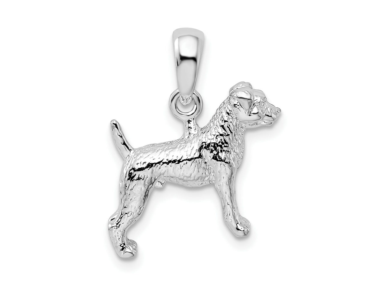FJC Finejewelers 925 Sterling Silver Rhodium Plated Textured 3D Jack Russell Terrier Charm 16 mm