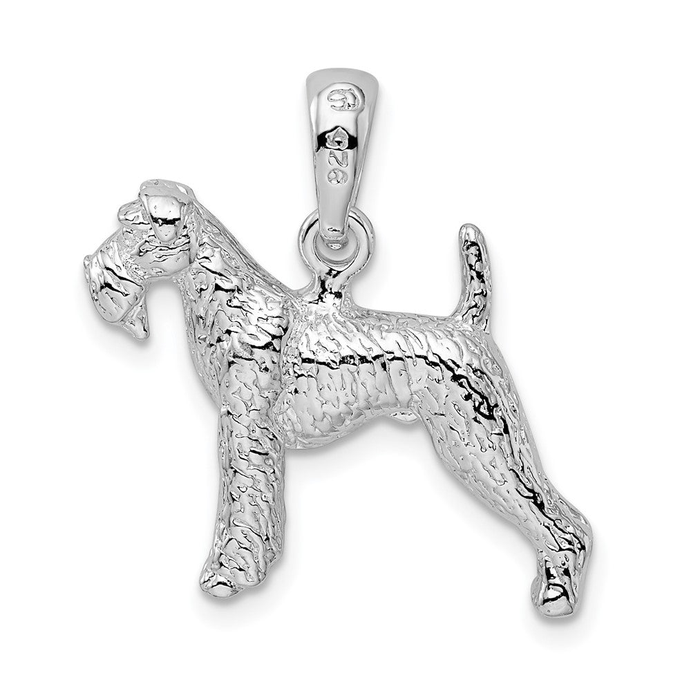 FJC Finejewelers 925 Sterling Silver Rhodium Plated Textured 3D Airedale Terrier Charm 18 mm