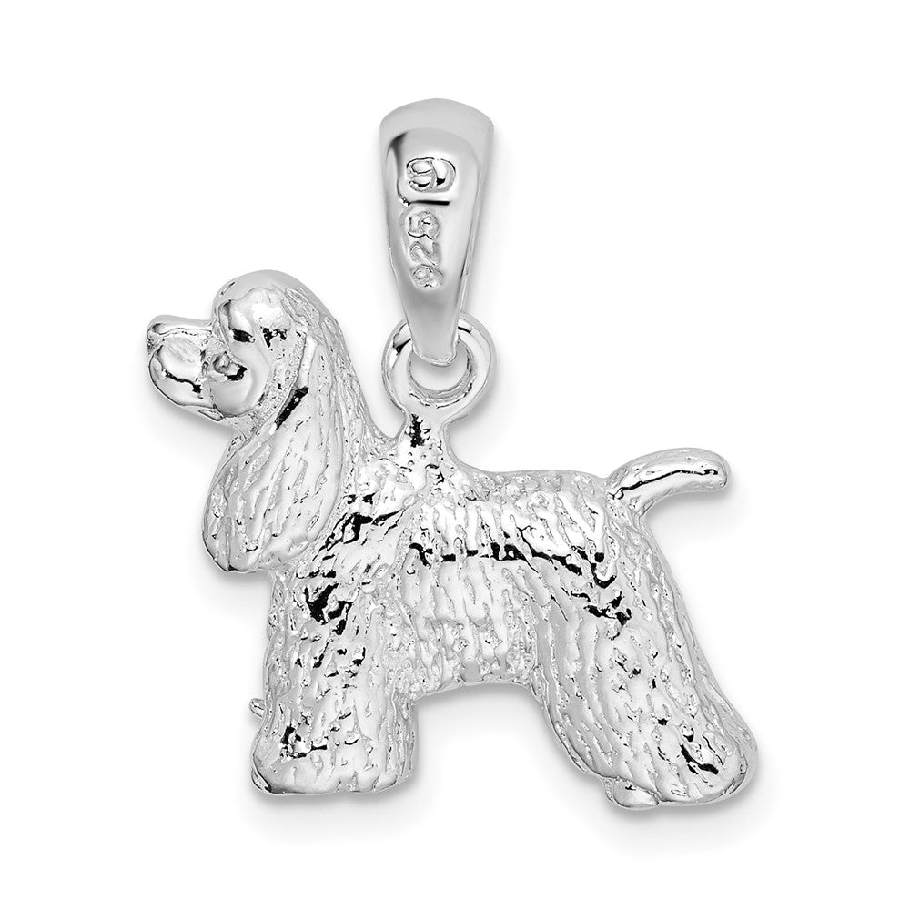 FJC Finejewelers 925 Sterling Silver Rhodium Plated Textured 3D Cocker Spaniel Charm 14 mm