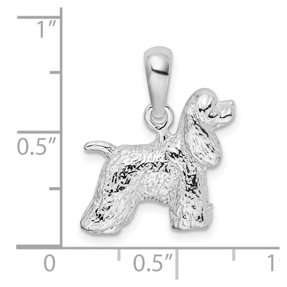FJC Finejewelers 925 Sterling Silver Rhodium Plated Textured 3D Cocker Spaniel Charm 14 mm