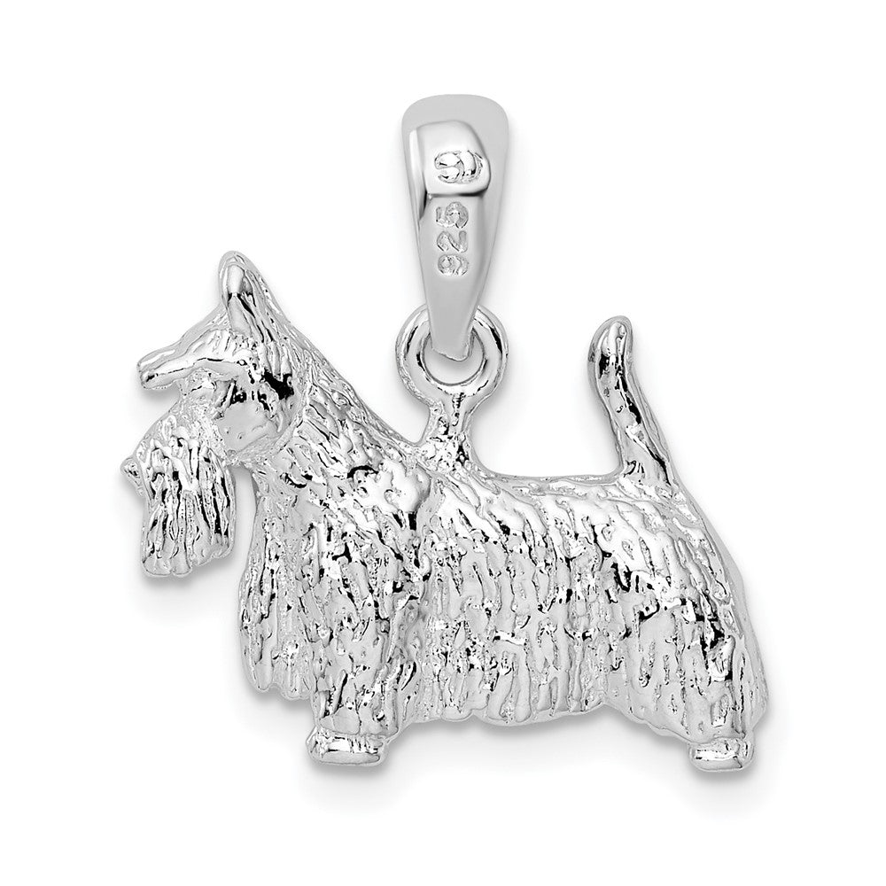 FJC Finejewelers 925 Sterling Silver Rhodium Plated Textured 3D Scottish Terrier Charm 17 mm