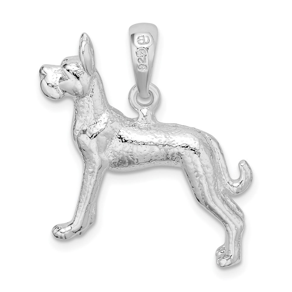 FJC Finejewelers 925 Sterling Silver Rhodium Plated Textured 3D Great Dane Charm 16 mm