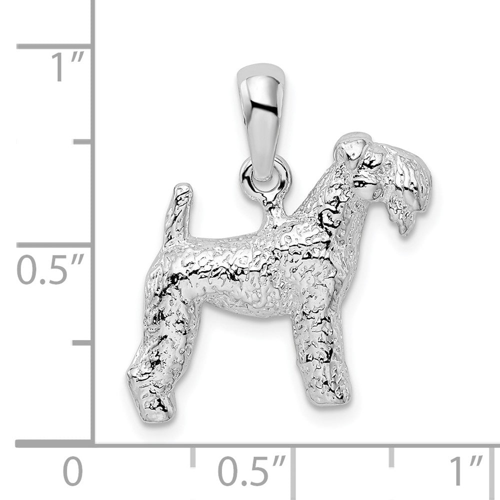 FJC Finejewelers 925 Sterling Silver Rhodium Plated Textured 3D Kerry Blue Terrier Charm 13 mm