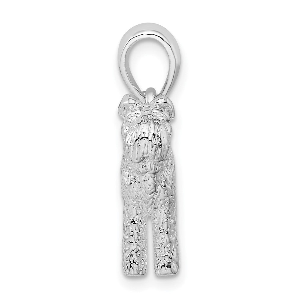 FJC Finejewelers 925 Sterling Silver Rhodium Plated Textured 3D Kerry Blue Terrier Charm 13 mm