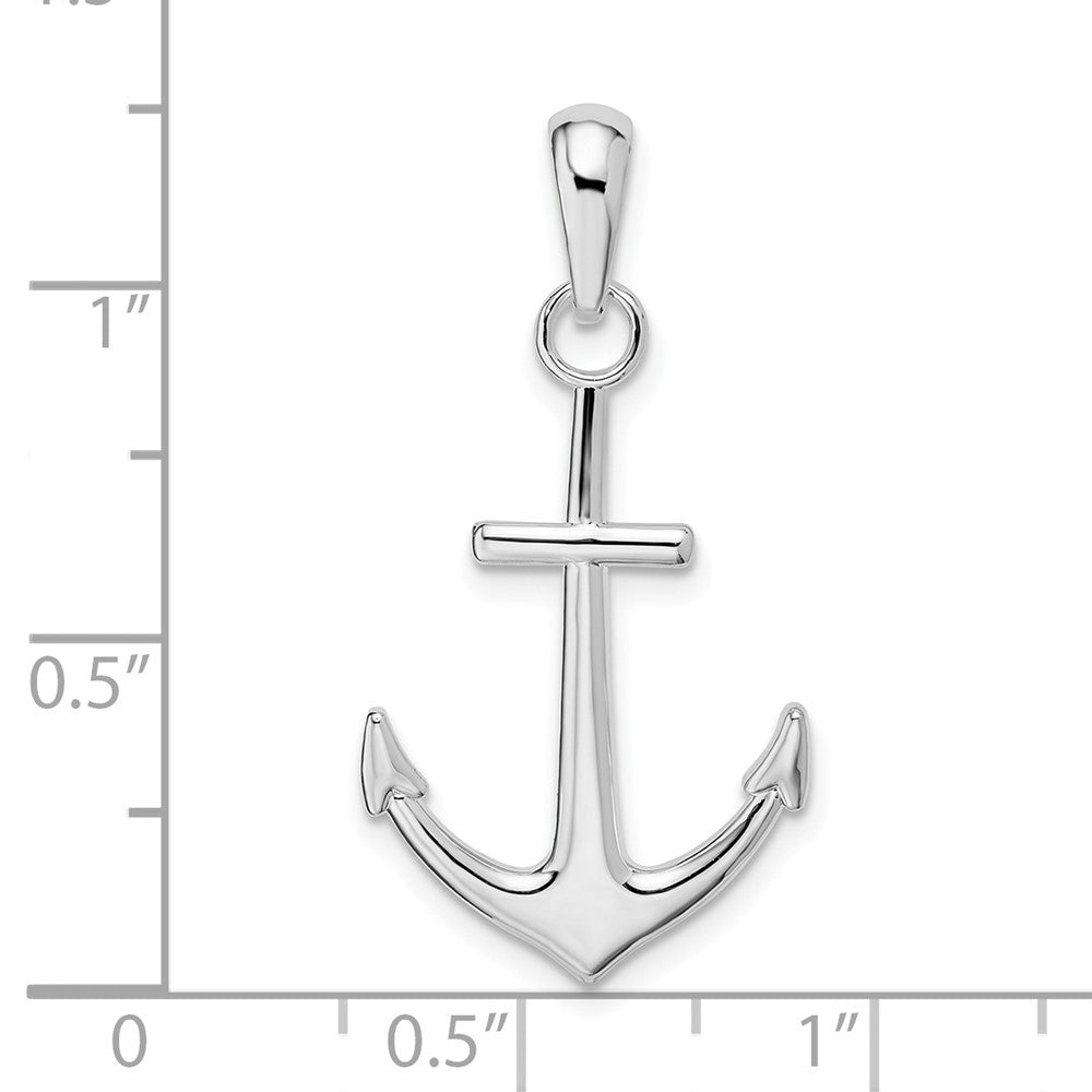 FJC Finejewelers 925 Sterling Silver Rhodium Plated Polished Anchor Charm 31 x 16 mm