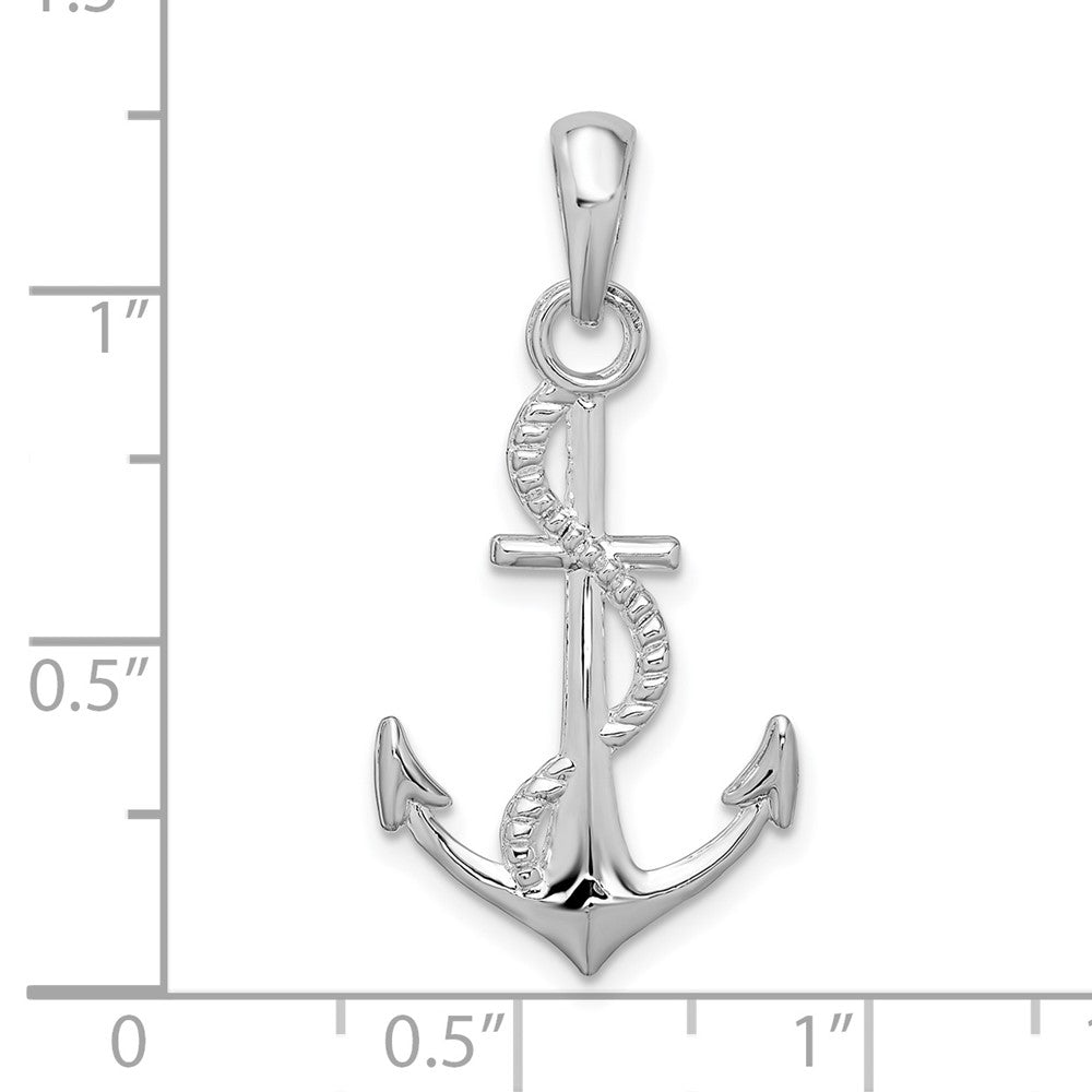FJC Finejewelers 925 Sterling Silver Polished 3D Anchor and Rope Charm 30 x 15 mm